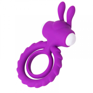 Эрекционное кольцо с подхватом мошонки "Jos Good Bunny" фиолетовое