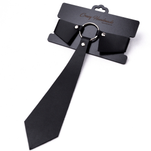 Чокер галстук "Crazy Handmade" черный, кожа
