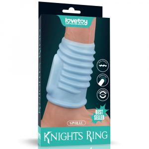 Насадка с вибрацией "Knights Ring" открытая, голубая