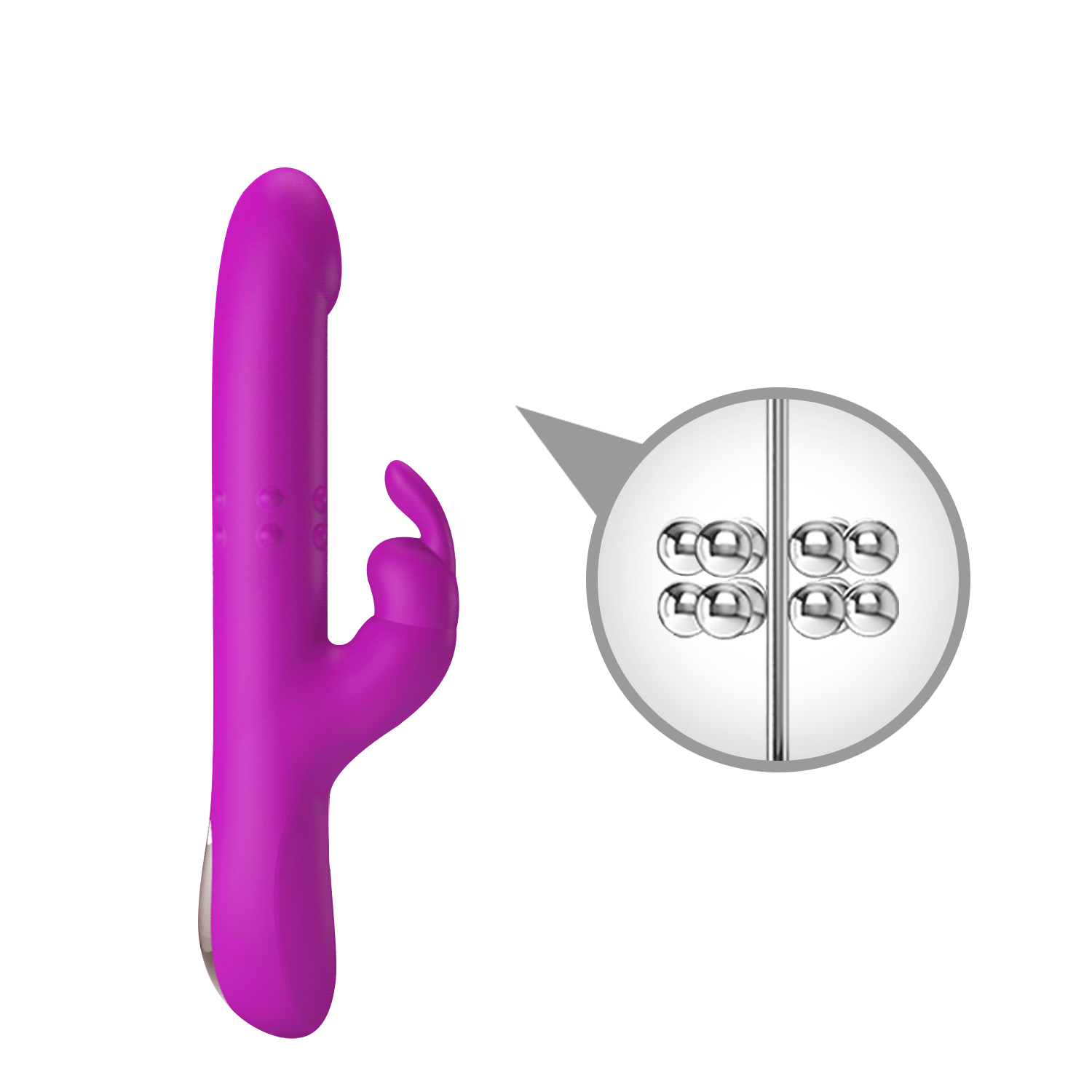 Вибратор-ротатор с фрикциями и клиторальным стимулятором "Pretty Love Reese" фиолетовый
