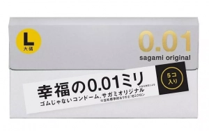 Презервативы полиуретановые "Sagami Original 0,01 L-Size" 5шт