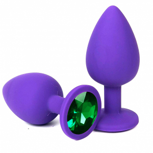 Пробка с зеленым кристаллом "Vandersex" фиолетовая, S