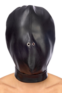Маска-шлем с отверстием для дыхания "Fetish Tentation" экокожа, черная