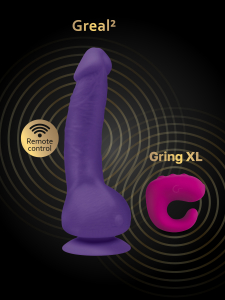 Вибратор фиолетовый "G-Real 2" на присоске + подарок "G-Ring XL"