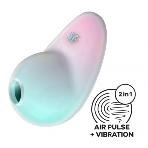 Стимулятор клитора "Satisfyer Pixie Dust" вакуум + вибрация, мятно-розовый