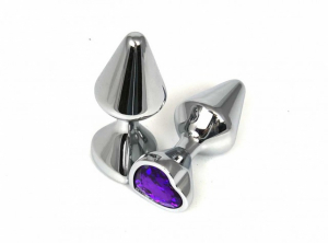 Пробка с фиолетовым кристаллом "Vandersex Heart" металл, S