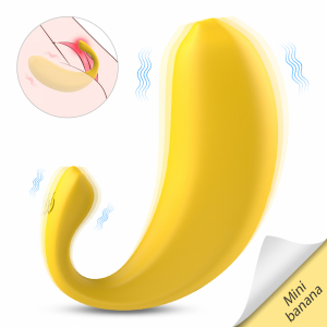 Виброяйцо с клиторальным стимулятором "S-Hande Banana" банан