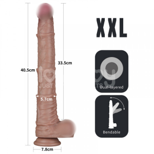 Супер реалистичный фаллоимитатор с хребтом для фистинга "Nature Cock 16" рельефный