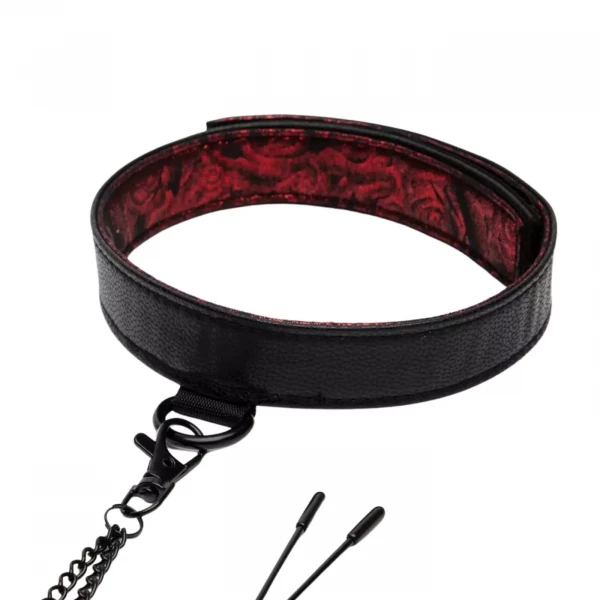 Ошейник двусторонний + зажимы на соски "Fifty Shades of Grey" экокожа