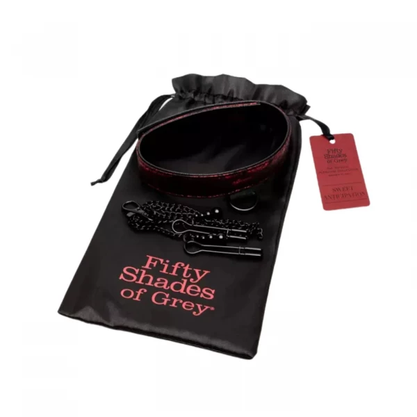Ошейник двусторонний + зажимы на соски "Fifty Shades of Grey" экокожа