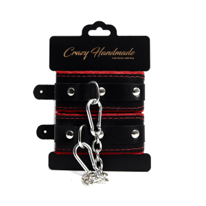 Наручники с мягкой красной подкладкой "Crazy Handmade" кожа