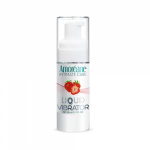 Жидкий вибратор "Amoreane" клубника, 30ml