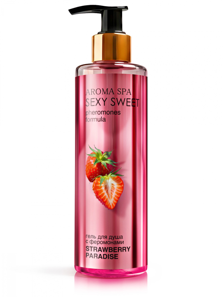 Гель для душа с ароматом клубники и феромонами "Aroma Spa Sexy Sweet Strawberry Paradise" 200ml 