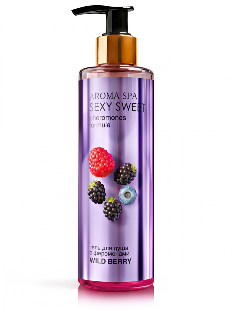 Гель для душа с ароматом лесных ягод и феромонами "Aroma Spa Sexy Sweet Red Wild Berry" 200ml 