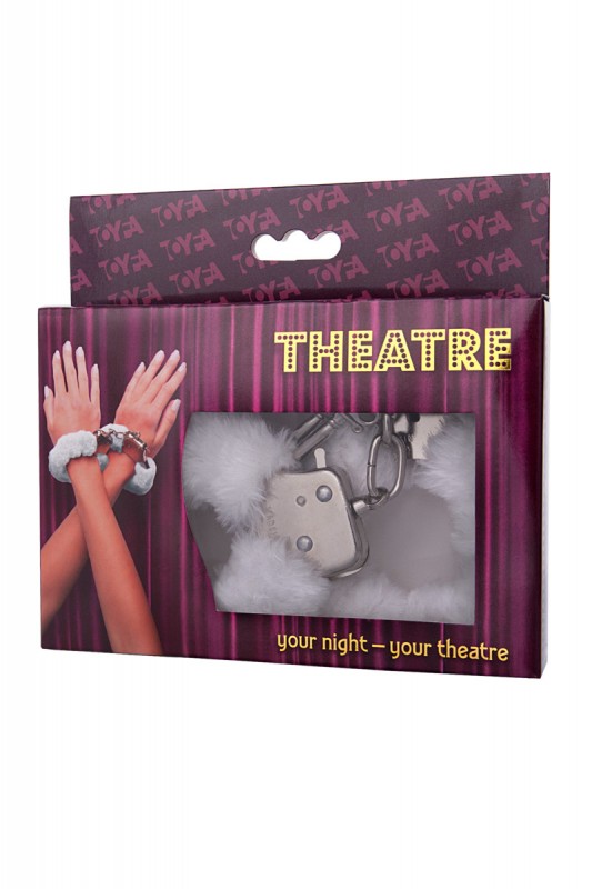 Наручники металлические с белым мехом "Theatre" с ключами