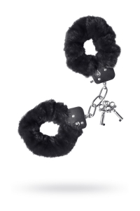 Наручники металлические с черным мехом "Theatre" с ключами