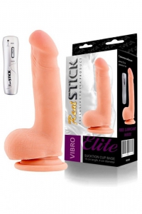 Вибратор тонкий "RealStick Elite" на присоске